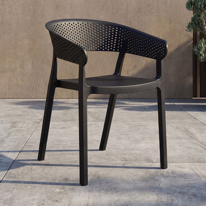 Silla Manaos, Negro, con Espaldar Minimalista y Diseño Moderno