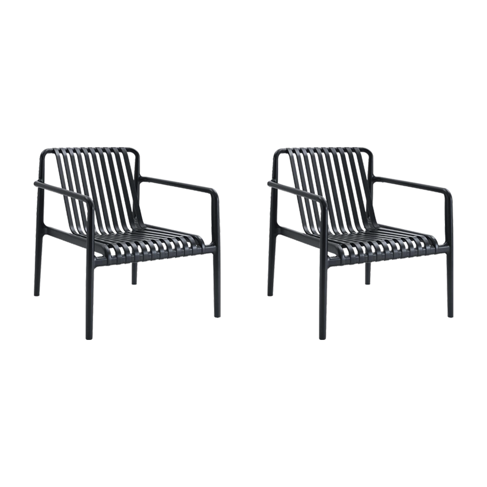 Set de 2 Sillas Lounge Parma, Negro, con Espaldar y Diseño Moderno