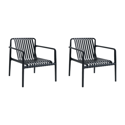 Set de 2 Sillas Lounge Parma, Negro, con Espaldar y Diseño Moderno