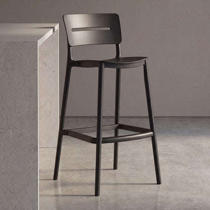 Set de 2 Sillas para Bar Manila, Negro, con Espaldar Rectangular y Diseño Moderno