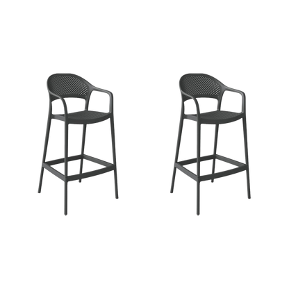 Set de 2 Sillas para Bar Curitiva, Negro, con Reposa Pies Doble Proposito