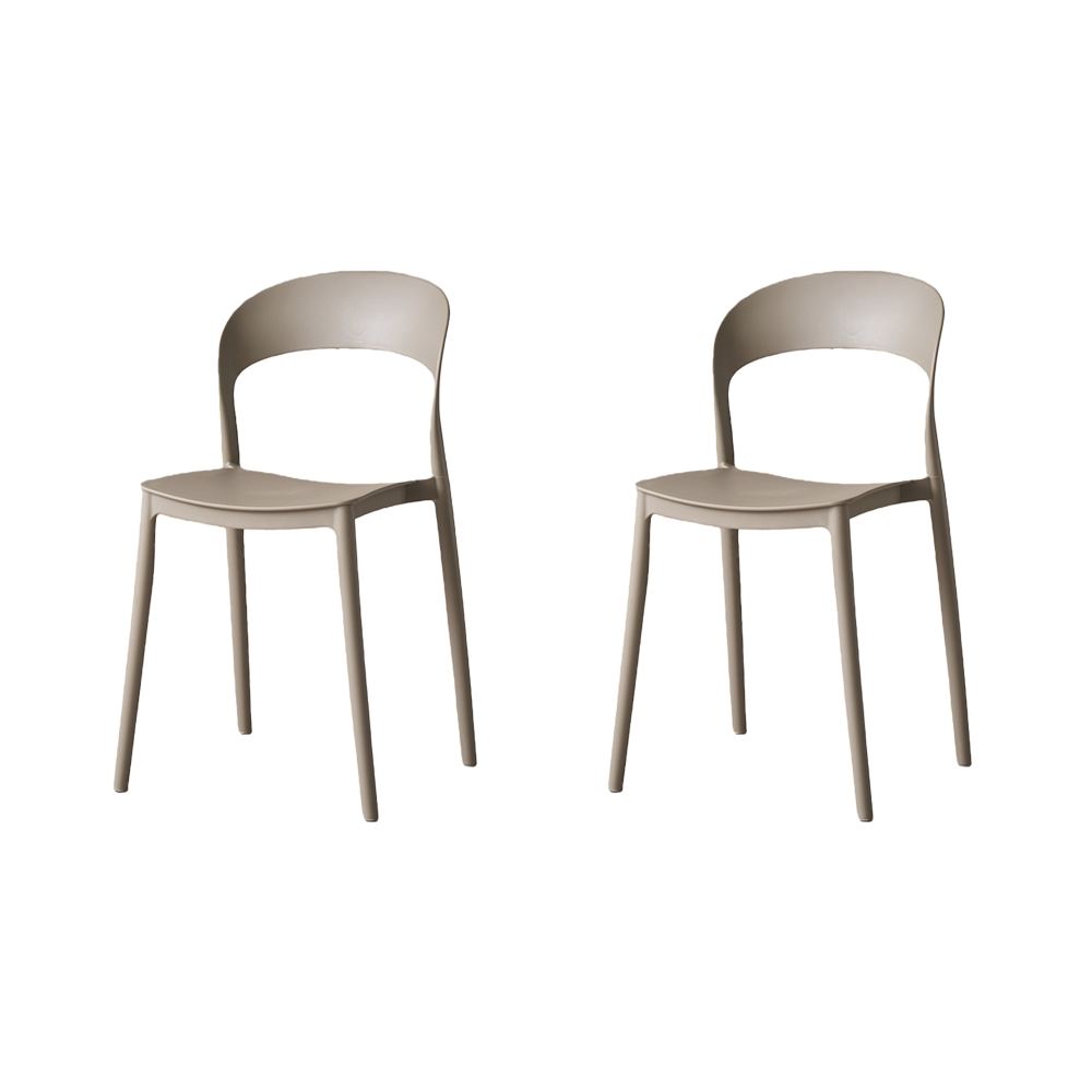 Set de 2 Sillas Patrick, Color Taupe, con Espaldar y Diseño Moderno