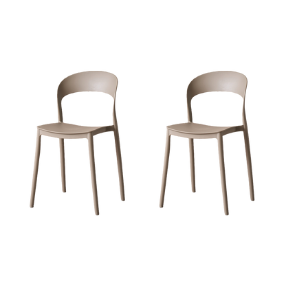 Set de 2 Sillas Patrick, Color Taupe, con Espaldar y Diseño Moderno