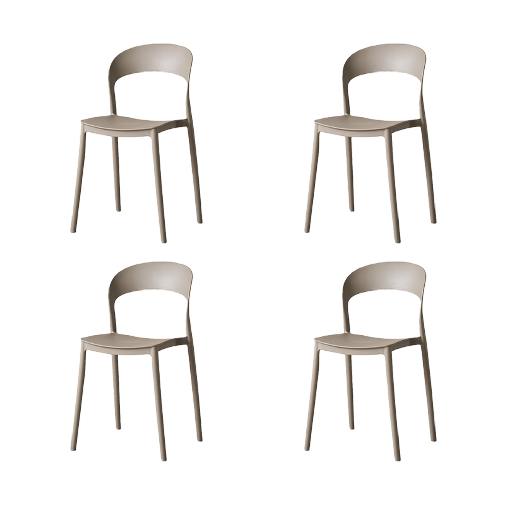 Set de 4 Sillas Patrick, Color Taupe, con Espaldar y Diseño Moderno