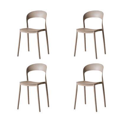 Set de 4 Sillas Patrick, Color Taupe, con Espaldar y Diseño Moderno