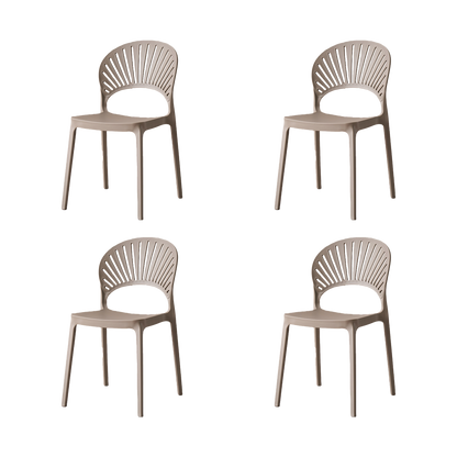 Set de 4 Sillas Paraíso, Color Taupe, con Espaldar y Diseño Moderno