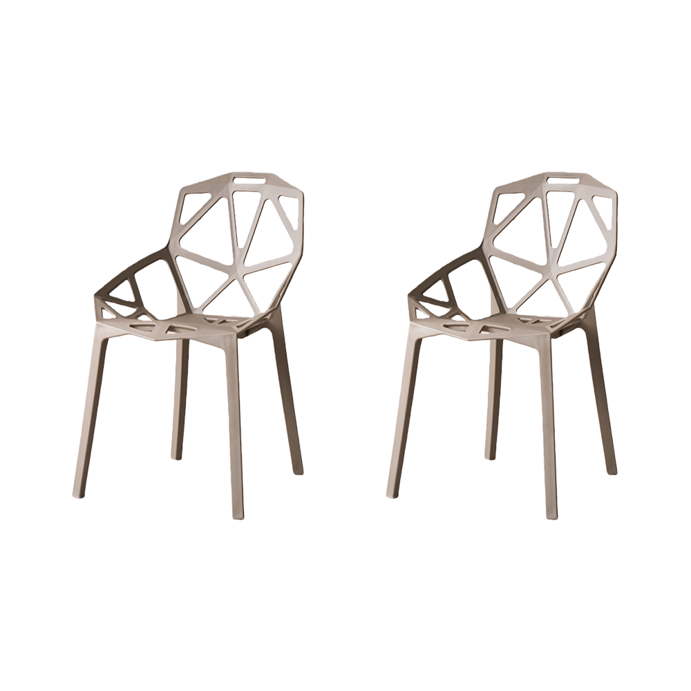 Set de 2 Sillas Roxy, Color Taupe, con Espaldar y Diseño Moderno