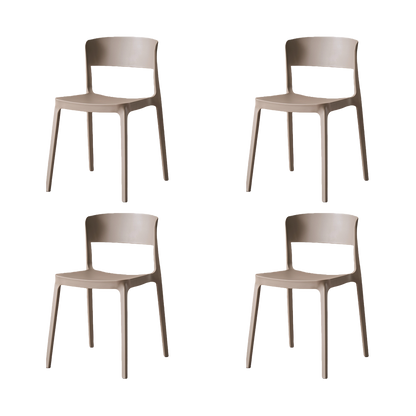 Set de 4 Sillas Mónaco, Color Taupe, con Espaldar y Diseño Moderno