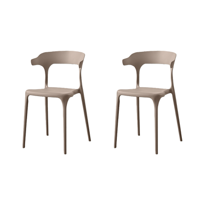 Set de 2 Sillas Elena, Color Taupe, Diseño Moderno