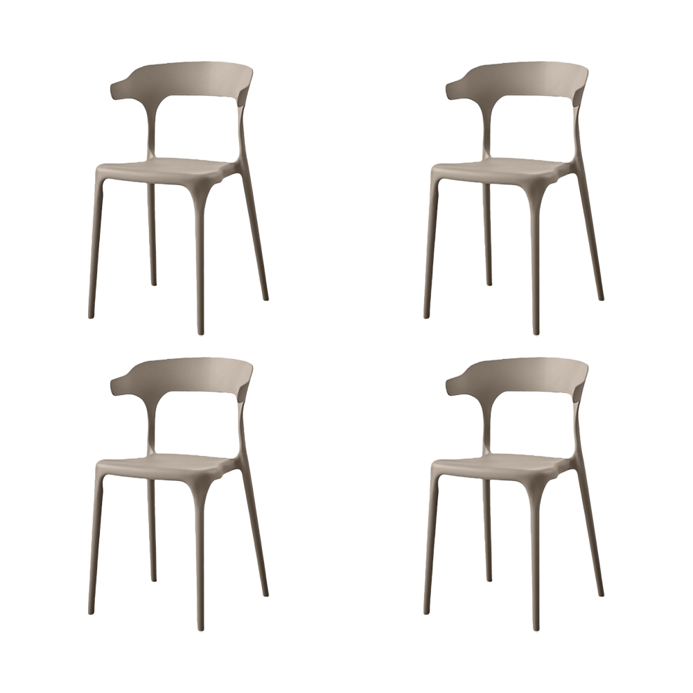 Set de 4 Sillas Elena, Color Taupe, Diseño Moderno, vista frontal