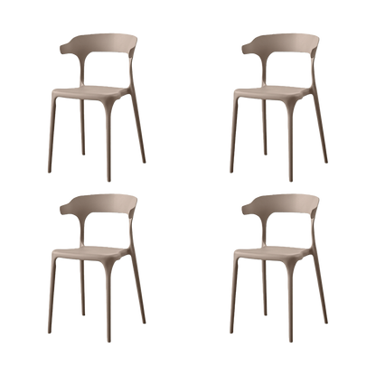 Set de 4 Sillas Elena, Color Taupe, Diseño Moderno, vista frontal