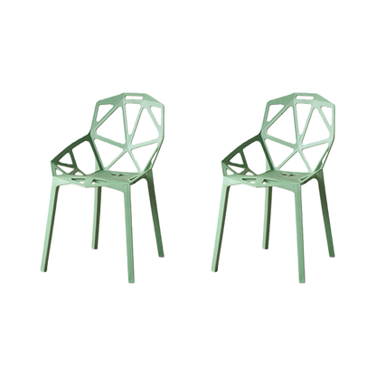 Set de 2 Sillas Roxy, Color Verde, con Espaldar y Diseño Moderno
