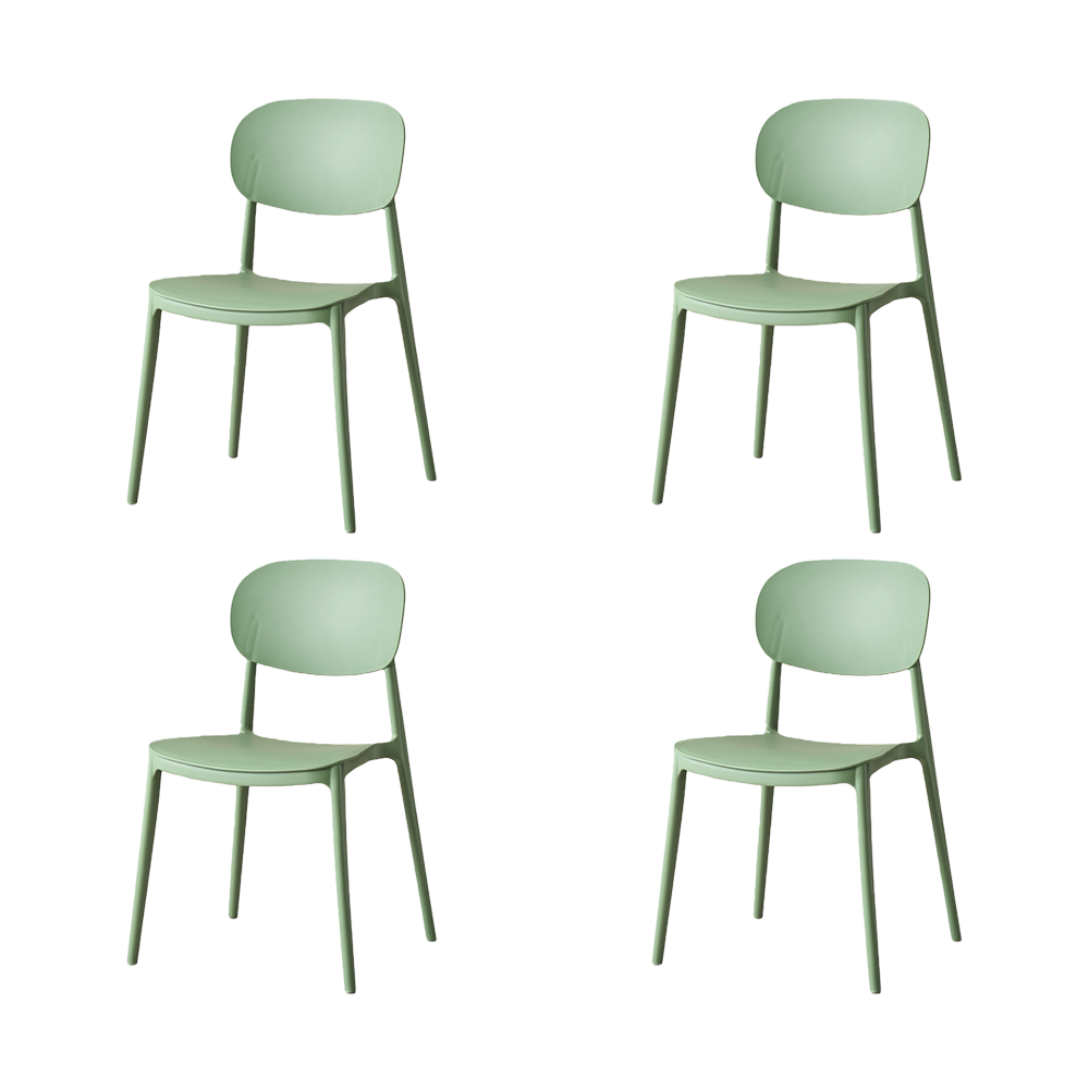 Set de 4 Sillas Milán, Color Verde, con Espaldar y Diseño Moderno