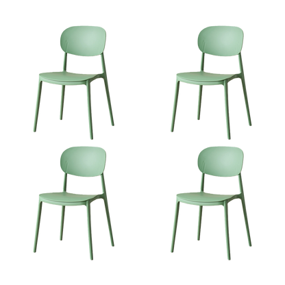 Set de 4 Sillas Milán, Color Verde, con Espaldar y Diseño Moderno