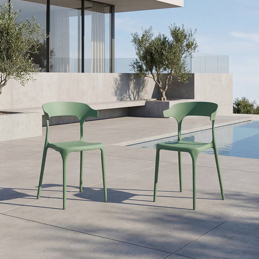 Set de 2 Sillas Elena, Color Verde, Diseño Moderno
