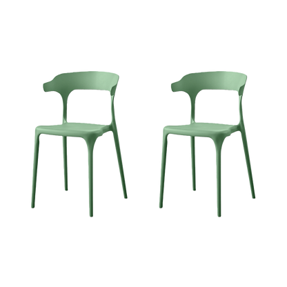 Set de 2 Sillas Elena, Color Verde, Diseño Moderno