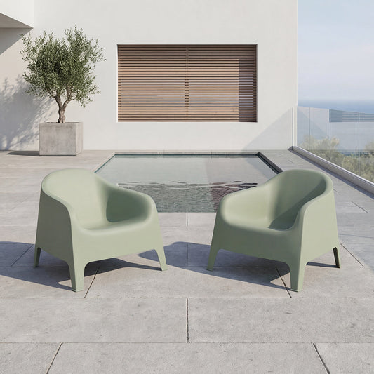 Set de 2 Sillas Lounge Sun, Verdematcha, Cómoda para Terraza o Jardín