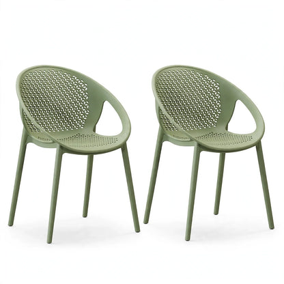Set de 2 Sillas Selva con Brazos, Color Verde, con Espaldar