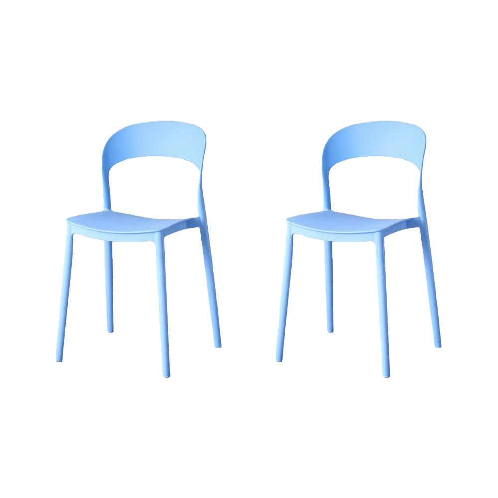 Set de 2 Sillas Patrick, Color Azul, con Espaldar y Diseño Moderno