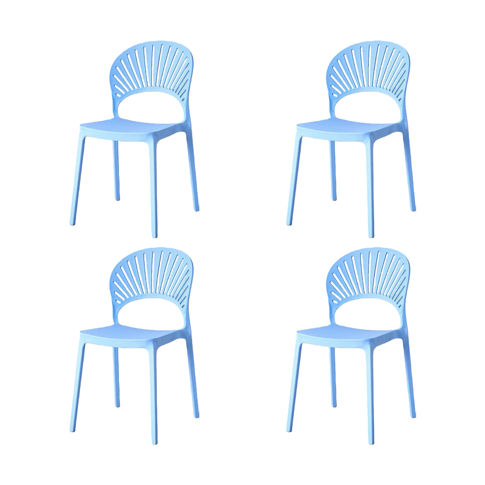 Set de 4 Sillas Paraíso, Color Azul, con Espaldar y Diseño Moderno