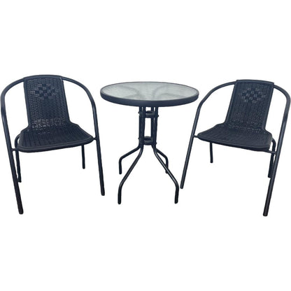 Juego de Terraza Rattan Balí, Color Negro