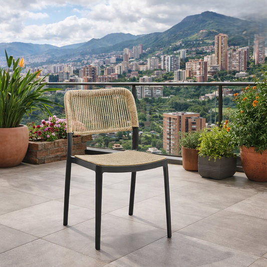 Silla Austin, Color Negro, con Espaldar Tejido
