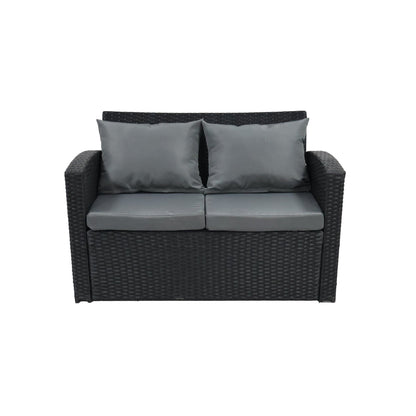 Sala de Terraza Mimbe, Negro y Gris