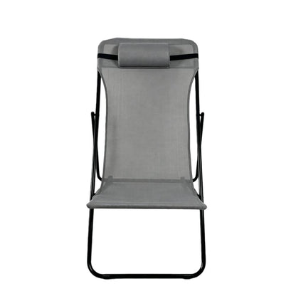 Silla Plegable Reclinable Zambia, Gris Oscuro, con Tres Posiciones