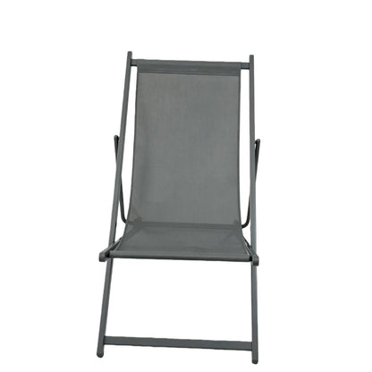 Set de 2 Sillas Plegable Reclinable Kenya, Gris Oscuro, con Tres Posiciones