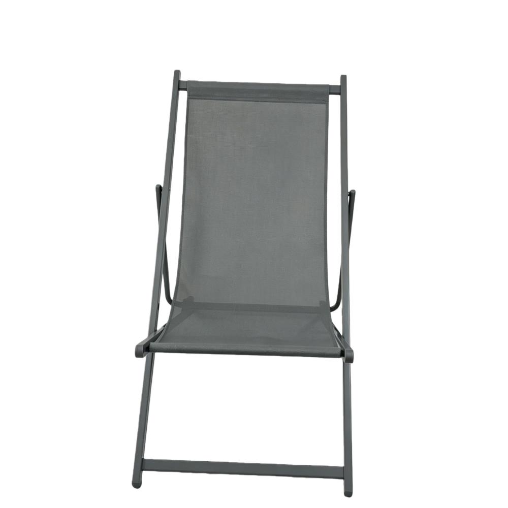 Set de 4 Sillas Plegable Reclinable Kenya, Gris Oscuro, con Tres Posiciones