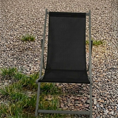 Set de 4 Sillas Plegable Reclinable Kenya, Negro, con Tres Posiciones