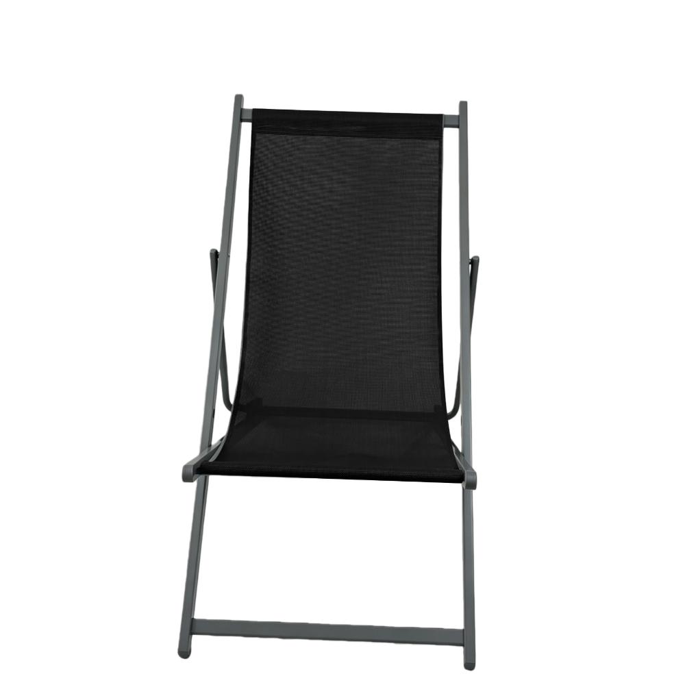 Set de 2 Sillas Plegable Reclinable Kenya, Negro, con Tres Posiciones