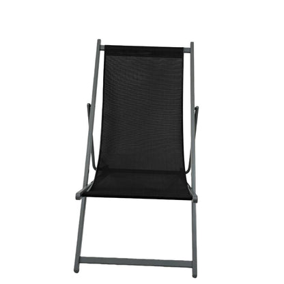 Set de 2 Sillas Plegable Reclinable Kenya, Negro, con Tres Posiciones