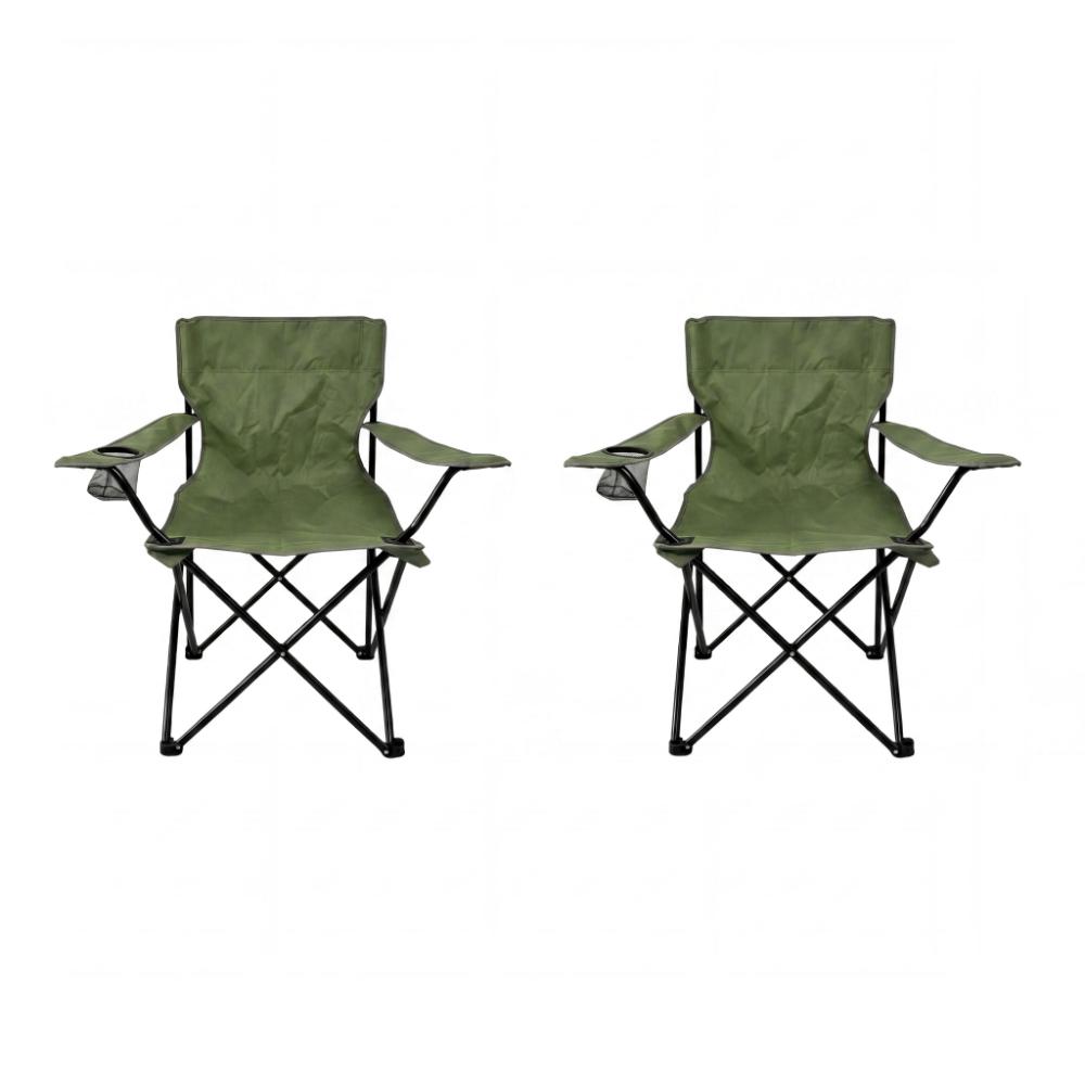 Set de 2 Sillas Plegable Camping Tanzania, Verde, Incluye Bolsa de Transporte