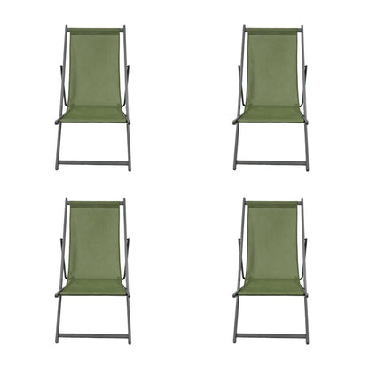 Set de 4 Sillas Plegables Reclinable Kenya, Verde, con Tres Posiciones
