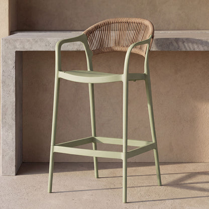 Silla para Bar Balí, Verde, Doble Propósito con Reposa Pies