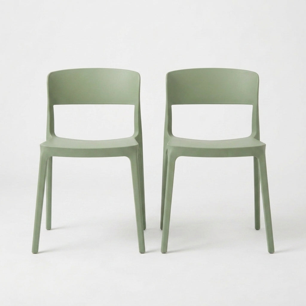 Set de 2 Sillas Mónaco, Color Verde, con Espaldar y Diseño Moderno