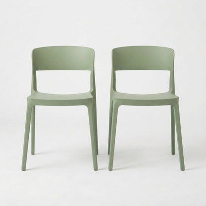 Set de 2 Sillas Mónaco, Color Verde, con Espaldar y Diseño Moderno