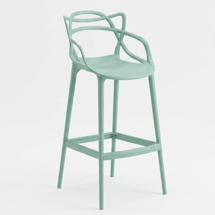 Silla para Bar Palermo, Verde, con Reposa Pies Doble Propósito, vista superior
