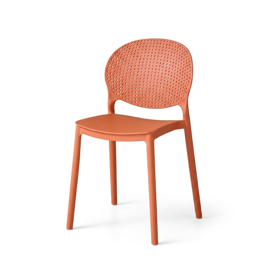 Silla Florida, Color Terracota, con Espaldar y Diseño Moderno, vista superior