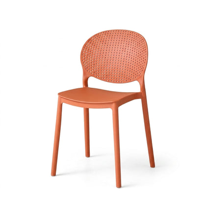 Silla Florida, Color Terracota, con Espaldar y Diseño Moderno, vista superior