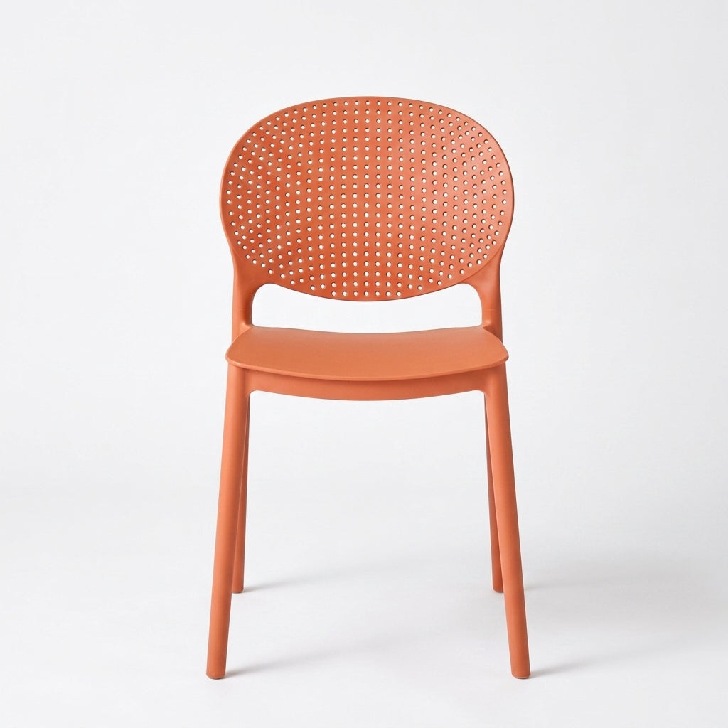 Silla Florida, Color Terracota, con Espaldar y Diseño Moderno, medidas