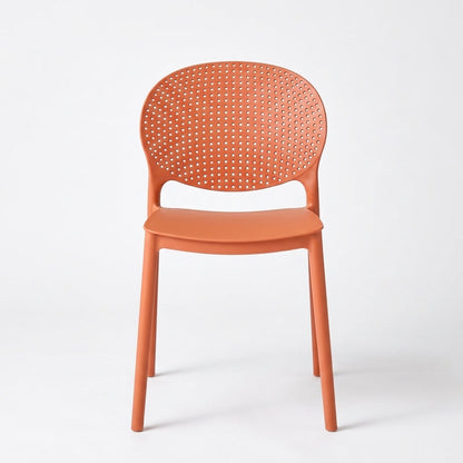 Silla Florida, Color Terracota, con Espaldar y Diseño Moderno, medidas