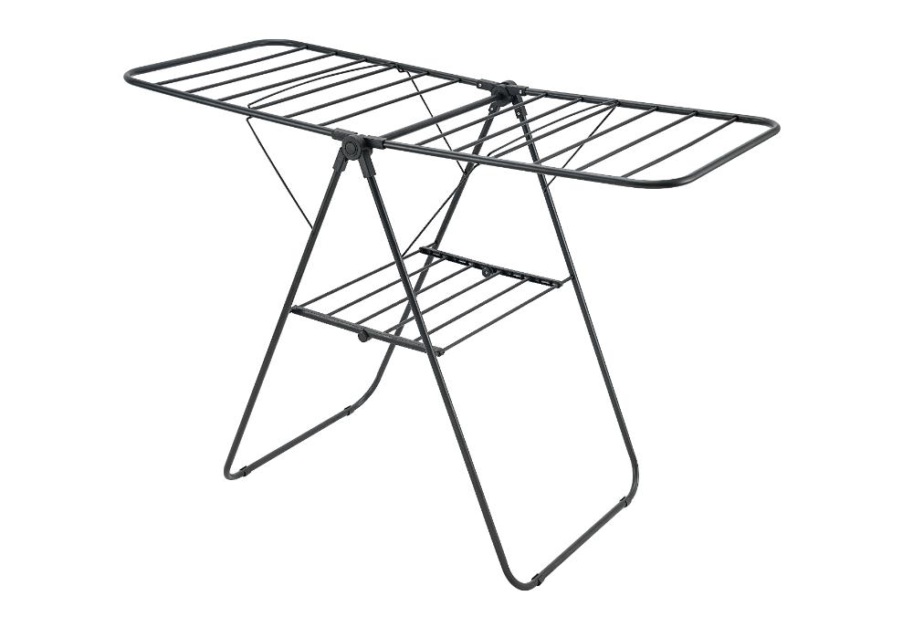 Tendedero De Piso Pitendo, Negro, Plegable y Extendible, abierto