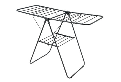 Tendedero De Piso Pitendo, Negro, Plegable y Extendible, abierto