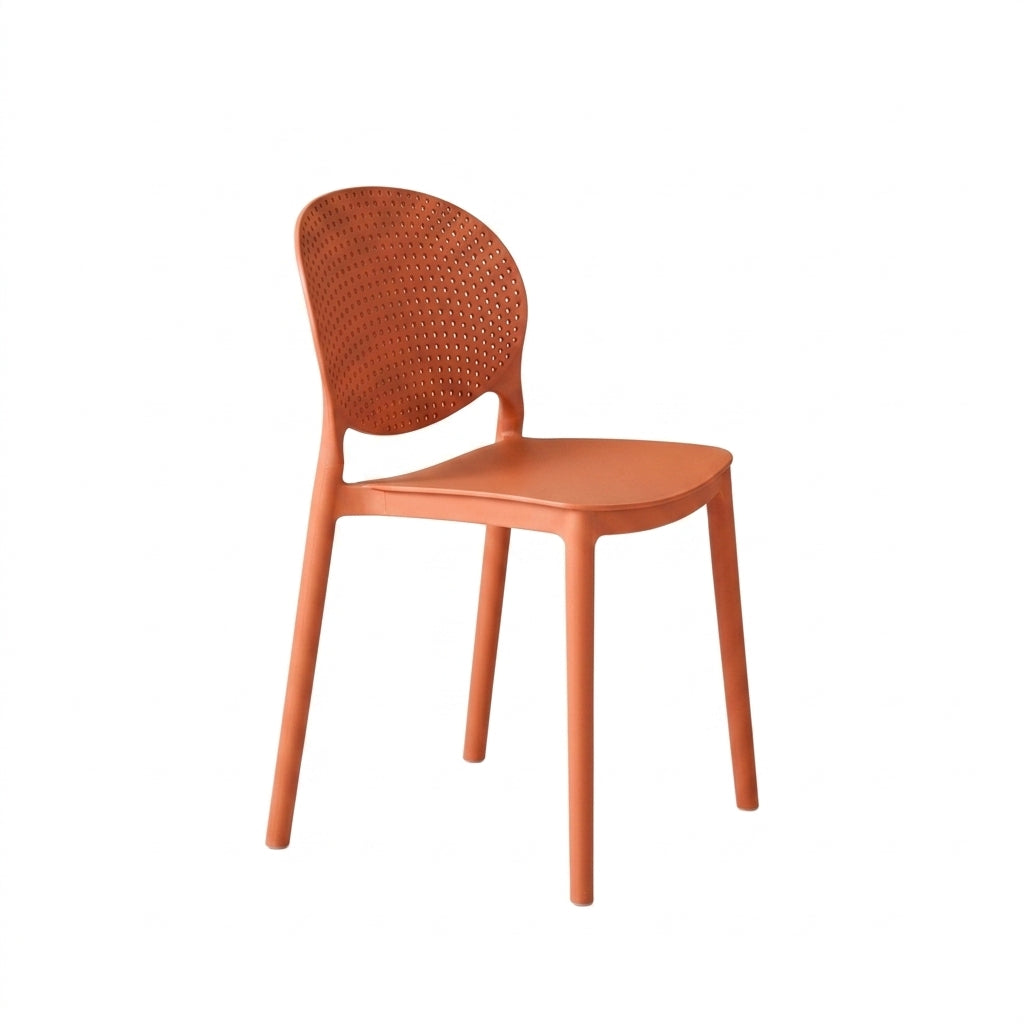 Silla Florida, Color Terracota, con Espaldar y Diseño Moderno, abierto
