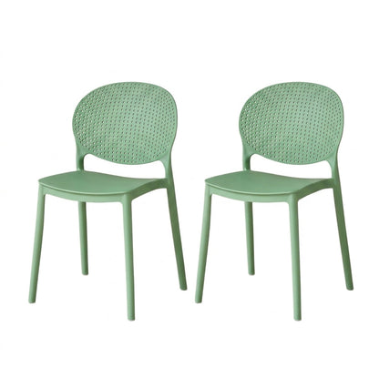 Set de 2 Sillas Florida, Color Verde, con Espaldar y Diseño Moderno