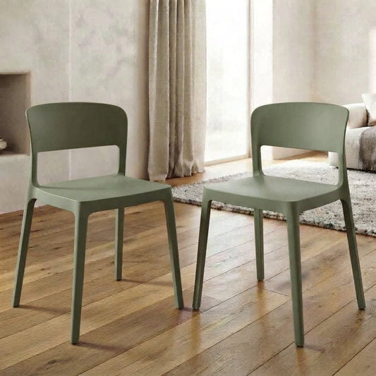 Set de 2 Sillas Mónaco, Color Verde, con Espaldar y Diseño Moderno