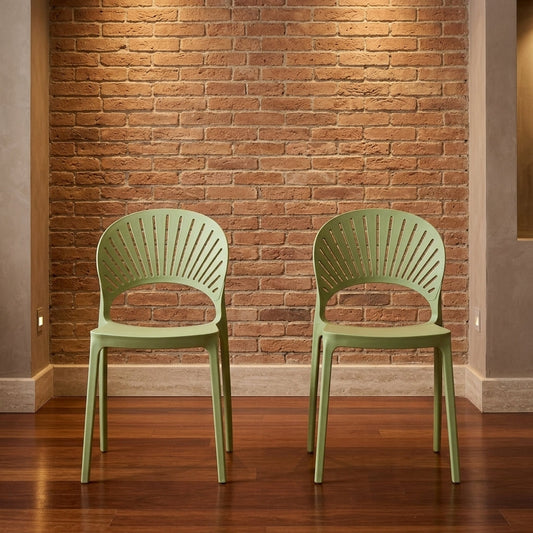 Set de 2 Sillas Paraíso, Color Verde, con Espaldar y Diseño Moderno