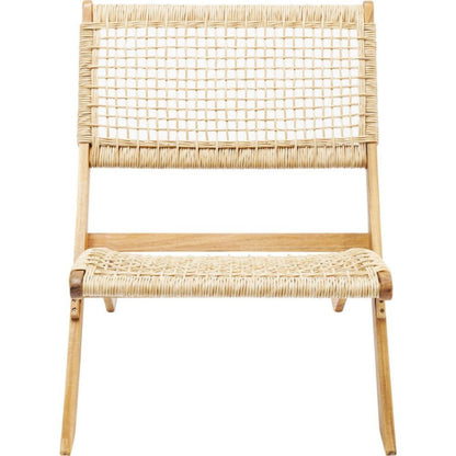 Silla Plegable de Madera para Exterior Vora, Crudo, Diseño Rústico y Moderno, detalle